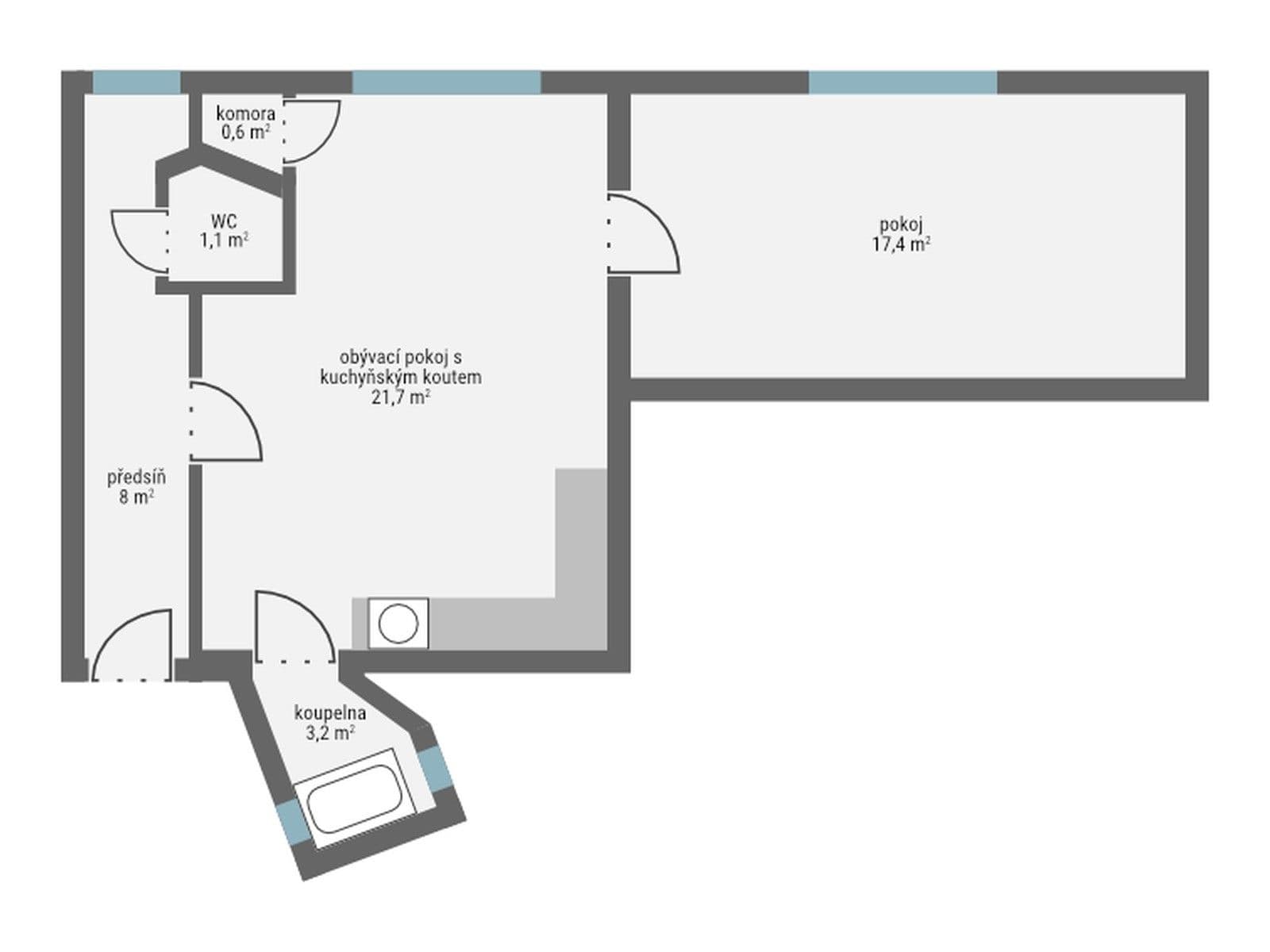 1 bedroom with open-plan kitchen flat for sale, 52 m², Františka Kadlece, Prague, Prague 1 bedroom with open-plan kitchen flat for sale, 52 m², Františka Kadlece, Prague, Prague