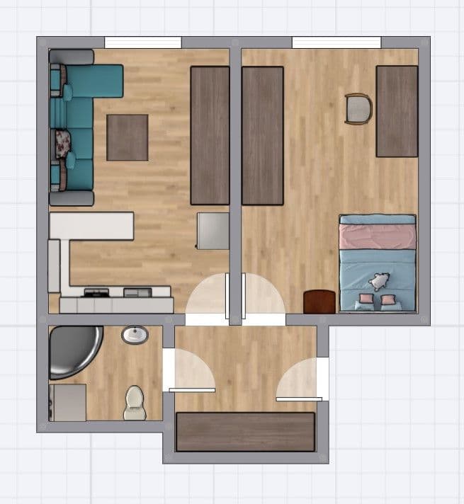 1 bedroom with open-plan kitchen flat to rent, 44 m², Holandská, Prague, Prague 1 bedroom with open-plan kitchen flat to rent, 44 m², Holandská, Prague, Prague