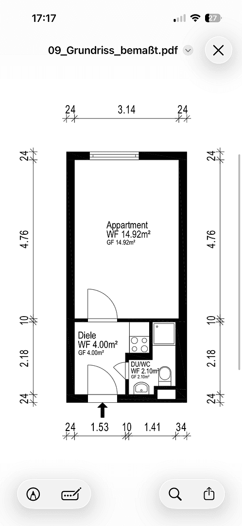 1 bedroom flat to rent, 21 m², Kurt Schuhmacher Straße 32, Kaiserslautern, Rhineland-Palatinate 1 bedroom flat to rent, 21 m², Kurt Schuhmacher Straße 32, Kaiserslautern, Rhineland-Palatinate