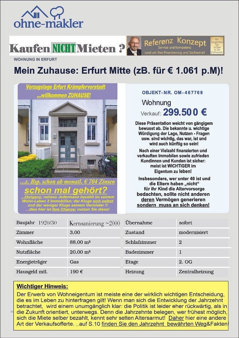 3 bedroom flat for sale, 88 m², Erfurt, Thuringia 3 bedroom flat for sale, 88 m², Erfurt, Thuringia