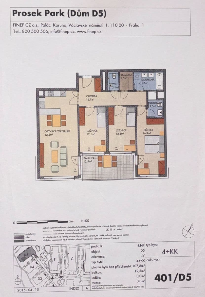 3 bedroom with open-plan kitchen flat to rent, 108 m², Makedonská, Prague, Prague 3 bedroom with open-plan kitchen flat to rent, 108 m², Makedonská, Prague, Prague