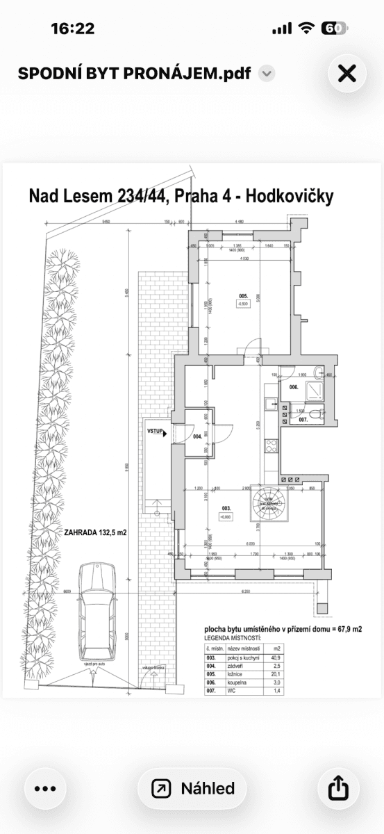 1 bedroom with open-plan kitchen flat to rent, 75 m², Nad Lesem, Prague, Prague 1 bedroom with open-plan kitchen flat to rent, 75 m², Nad Lesem, Prague, Prague