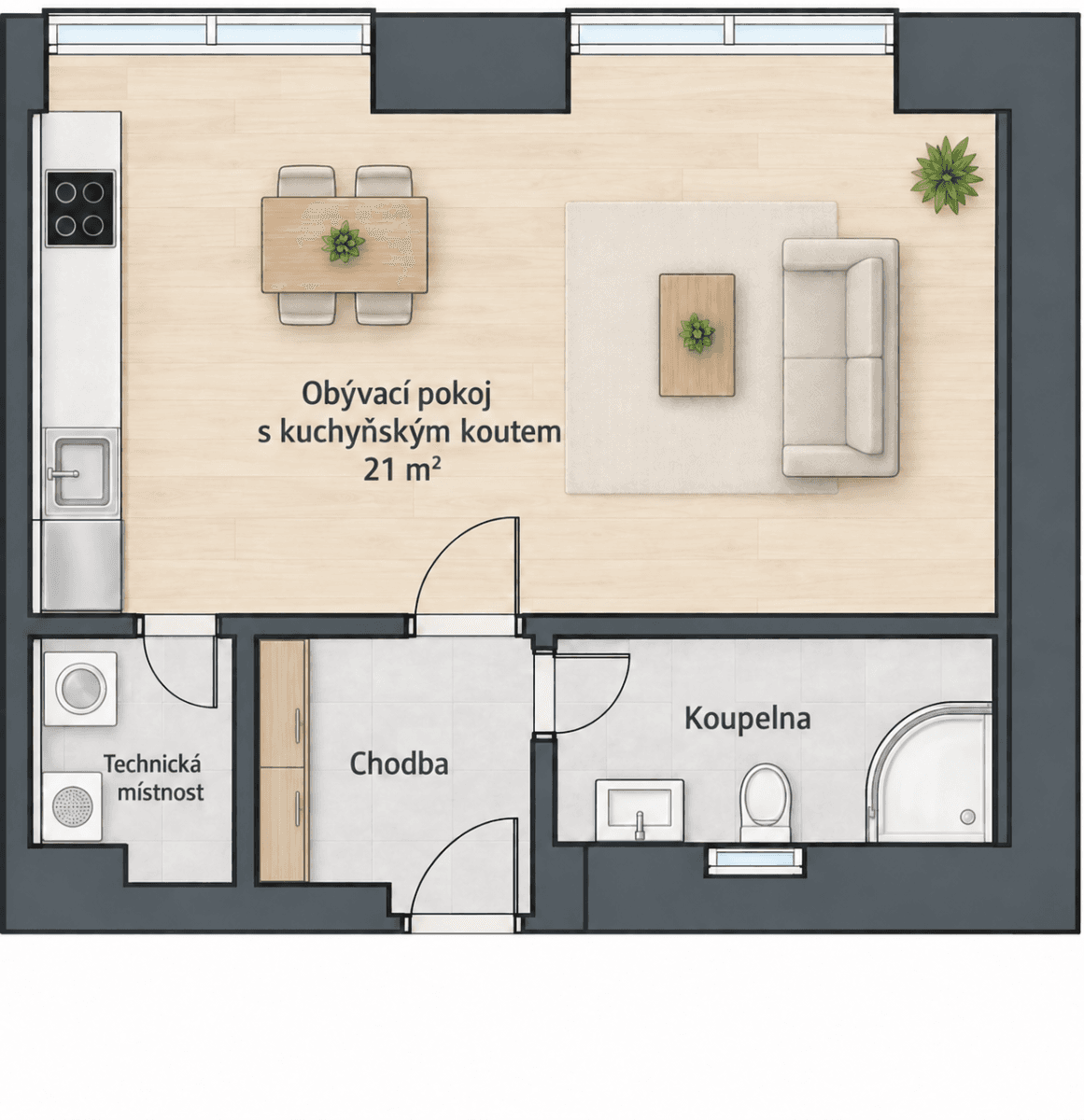 Studio flat to rent, 35 m², Na Záhonech, Prague, Prague Studio flat to rent, 35 m², Na Záhonech, Prague, Prague