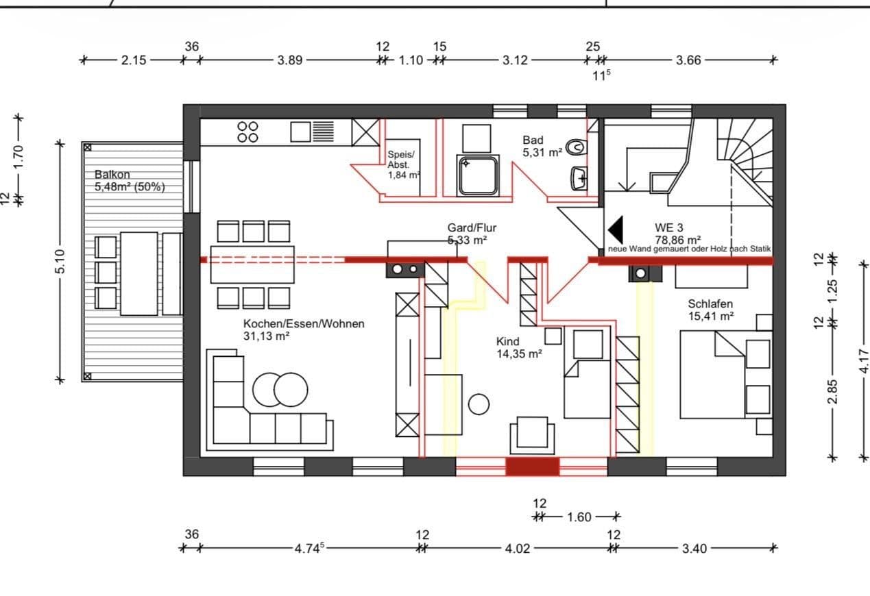 3 bedroom flat to rent, 78 m², Theaterstraße 1, Hof, Bavaria 3 bedroom flat to rent, 78 m², Theaterstraße 1, Hof, Bavaria