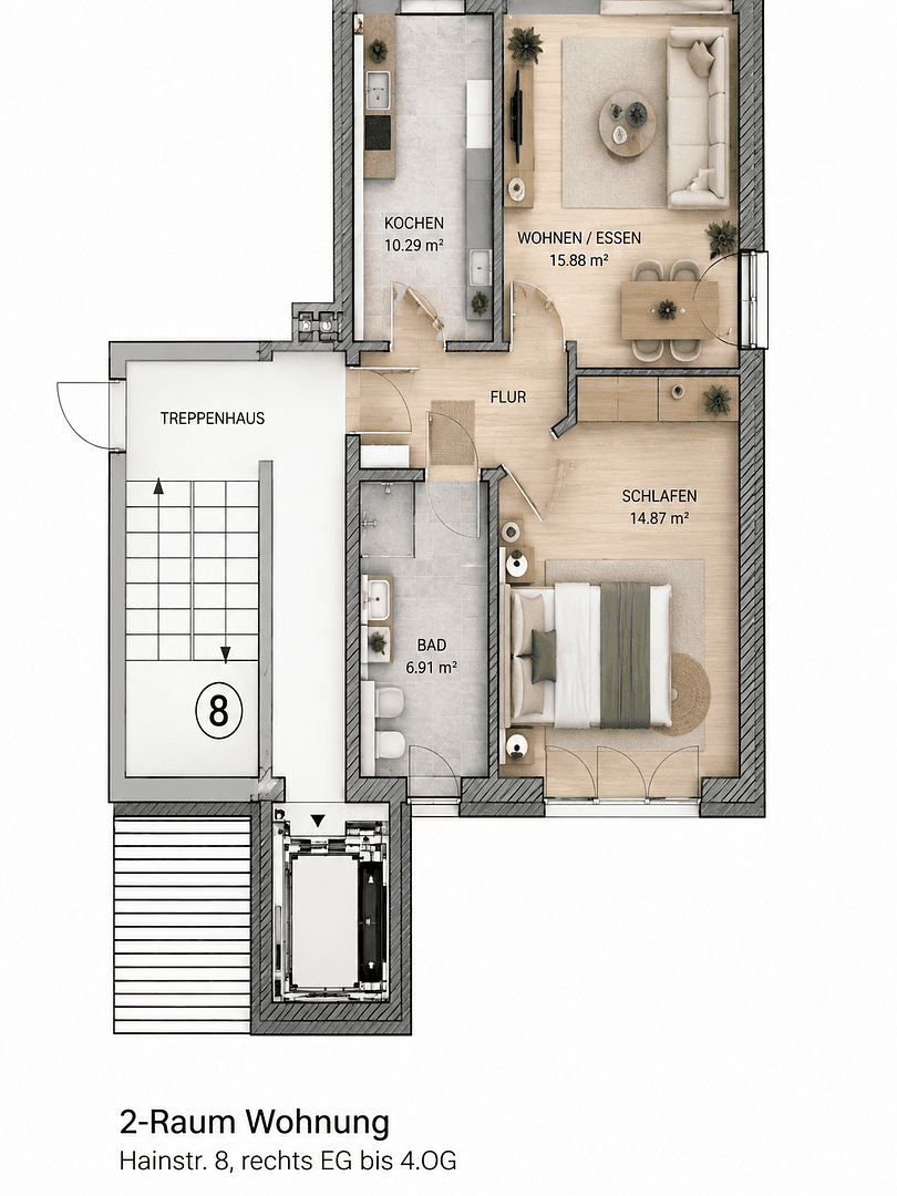 2 bedroom flat to rent, 56 m², Hainstraße 8, Thum, Saxony 2 bedroom flat to rent, 56 m², Hainstraße 8, Thum, Saxony