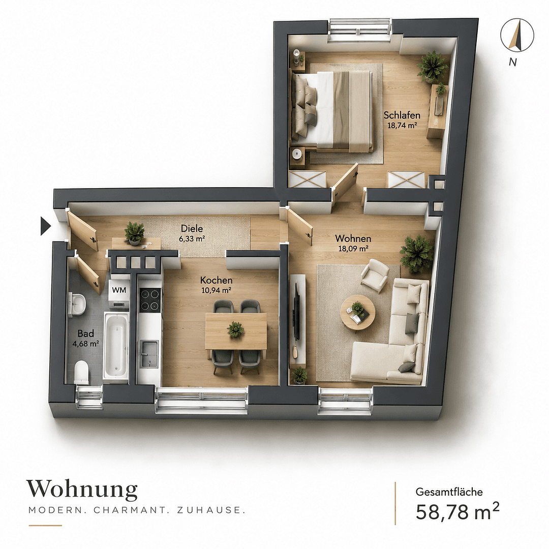 1 bedroom with open-plan kitchen flat for sale, 59 m², Bochum, North Rhine-Westphalia 1 bedroom with open-plan kitchen flat for sale, 59 m², Bochum, North Rhine-Westphalia
