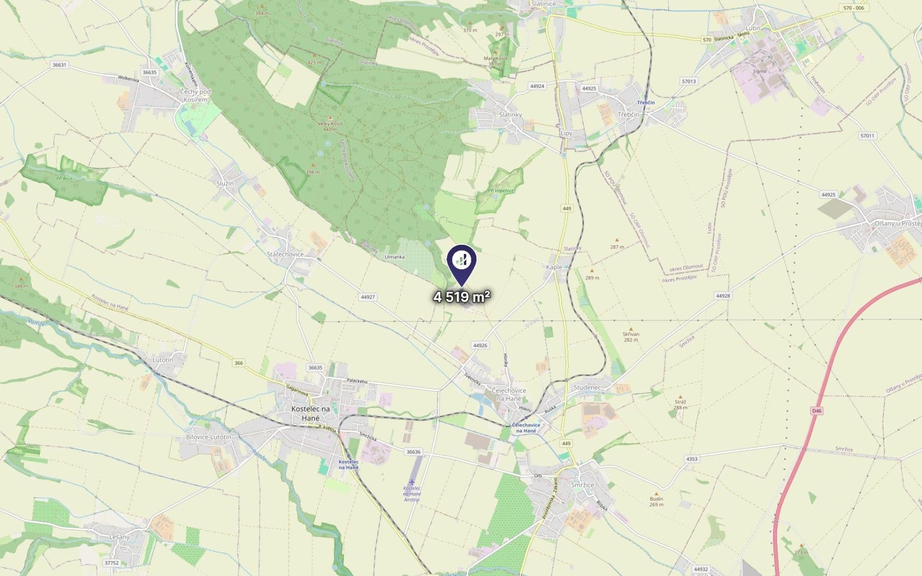 plot for sale, 4,519 m², Čelechovice na Hané, Olomoucký Region plot for sale, 4,519 m², Čelechovice na Hané, Olomoucký Region