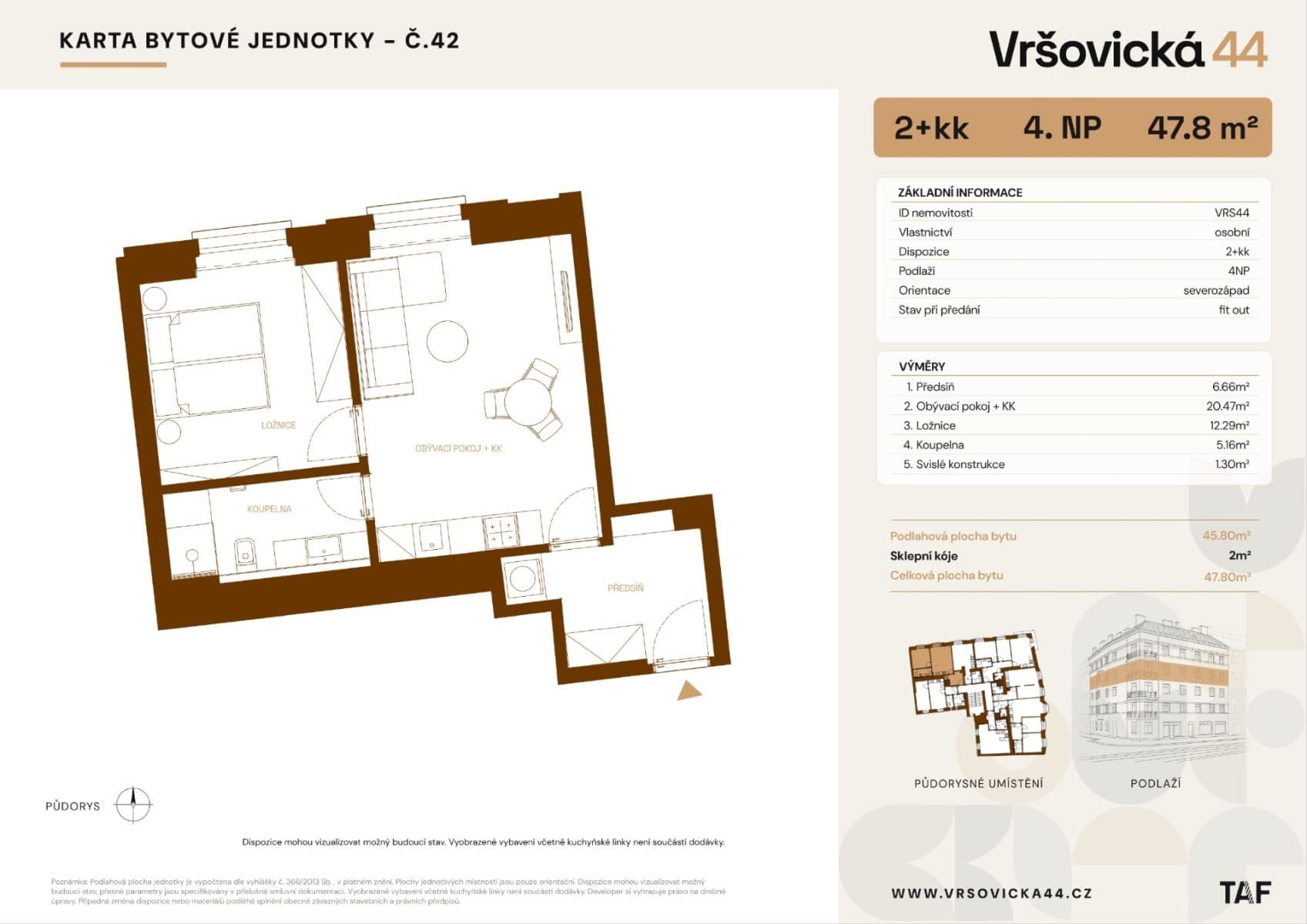 1 bedroom with open-plan kitchen flat for sale, 48 m², Vršovická, Prague, Prague 1 bedroom with open-plan kitchen flat for sale, 48 m², Vršovická, Prague, Prague