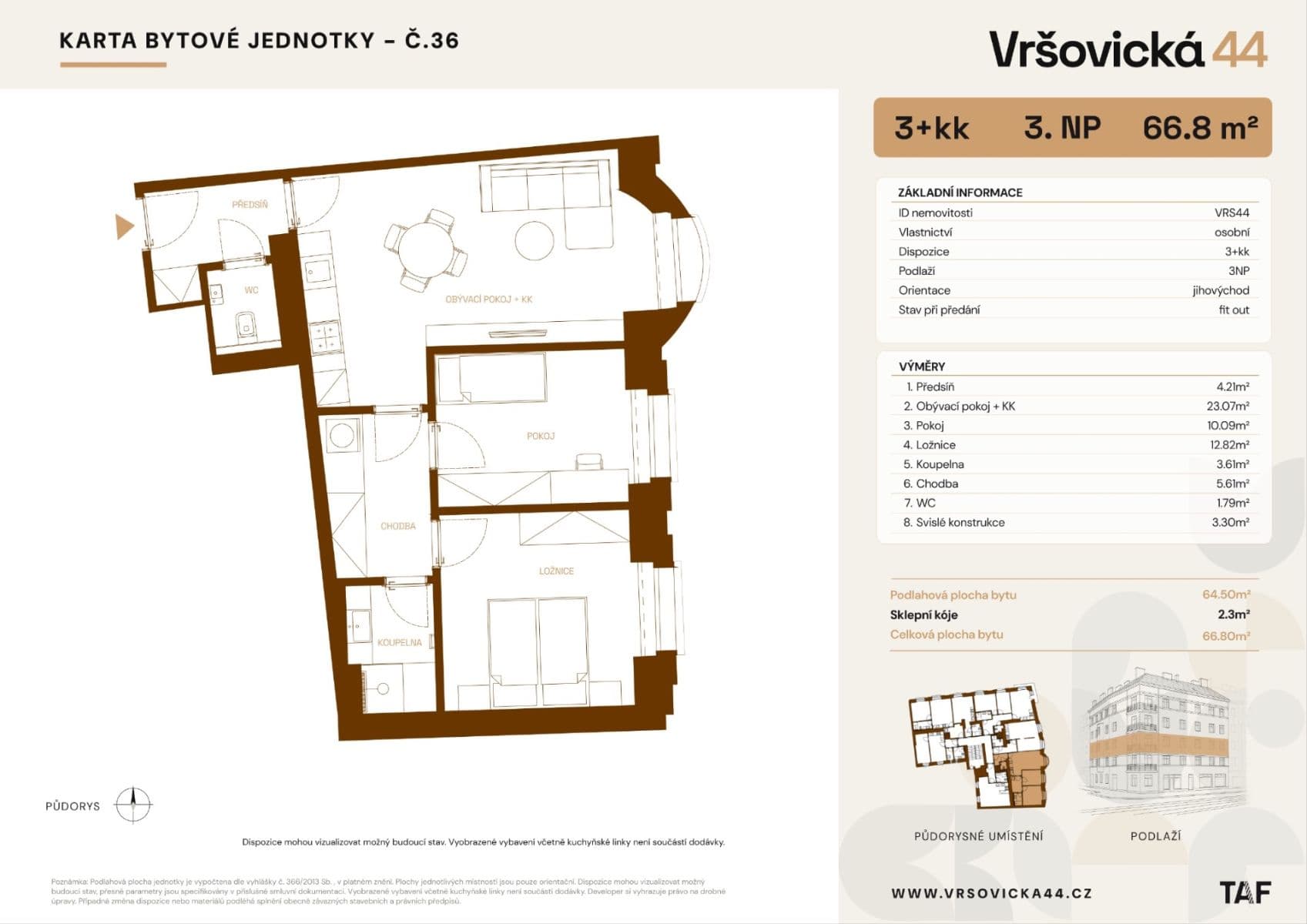 2 bedroom with open-plan kitchen flat for sale, 67 m², Vršovická, Prague, Prague 2 bedroom with open-plan kitchen flat for sale, 67 m², Vršovická, Prague, Prague