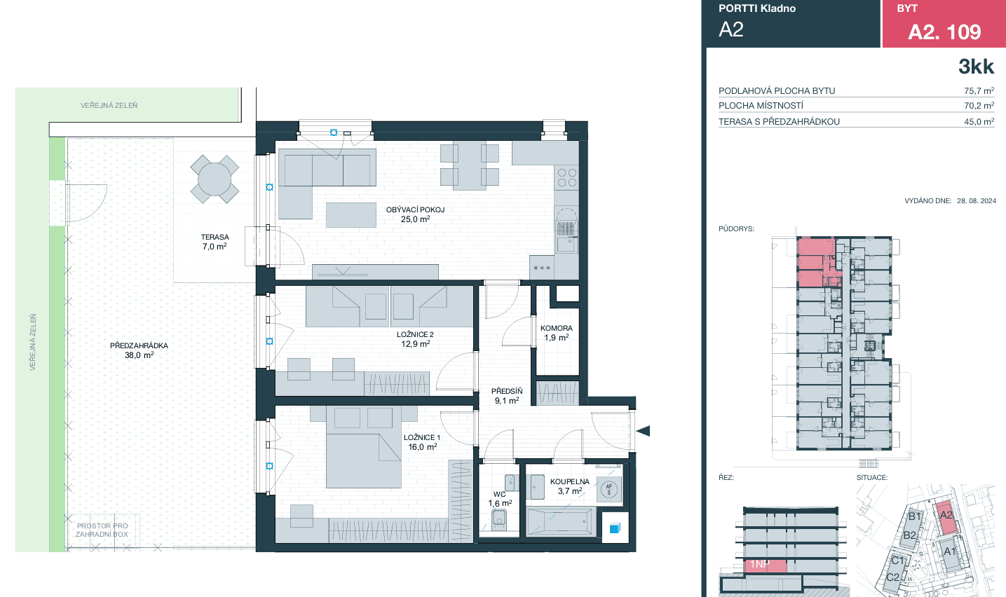 2 bedroom with open-plan kitchen flat to rent, 76 m², Ke stadionu, Kladno, Středočeský Region 2 bedroom with open-plan kitchen flat to rent, 76 m², Ke stadionu, Kladno, Středočeský Region