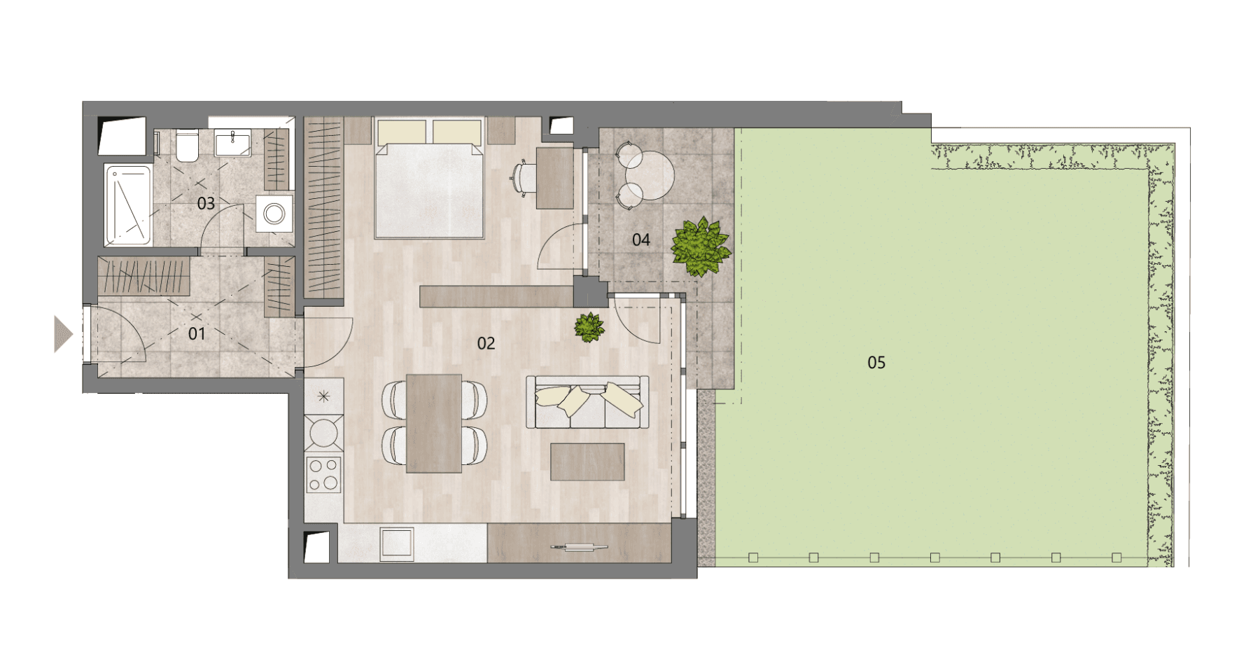 1 bedroom with open-plan kitchen flat to rent, 53 m², Za Pískovnou, Prague, Prague 1 bedroom with open-plan kitchen flat to rent, 53 m², Za Pískovnou, Prague, Prague