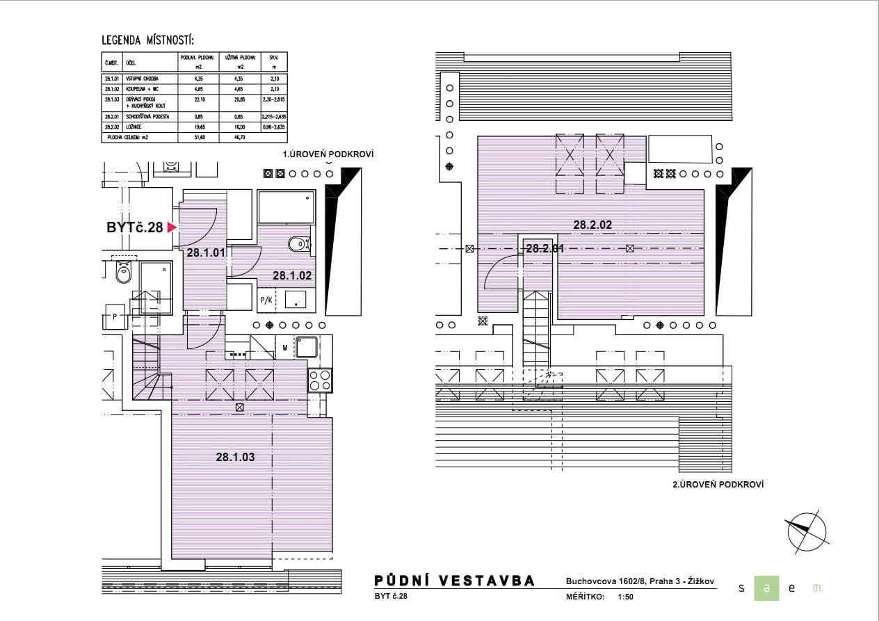 1 bedroom with open-plan kitchen flat for sale, 47 m², Buchovcova, Prague, Prague 1 bedroom with open-plan kitchen flat for sale, 47 m², Buchovcova, Prague, Prague