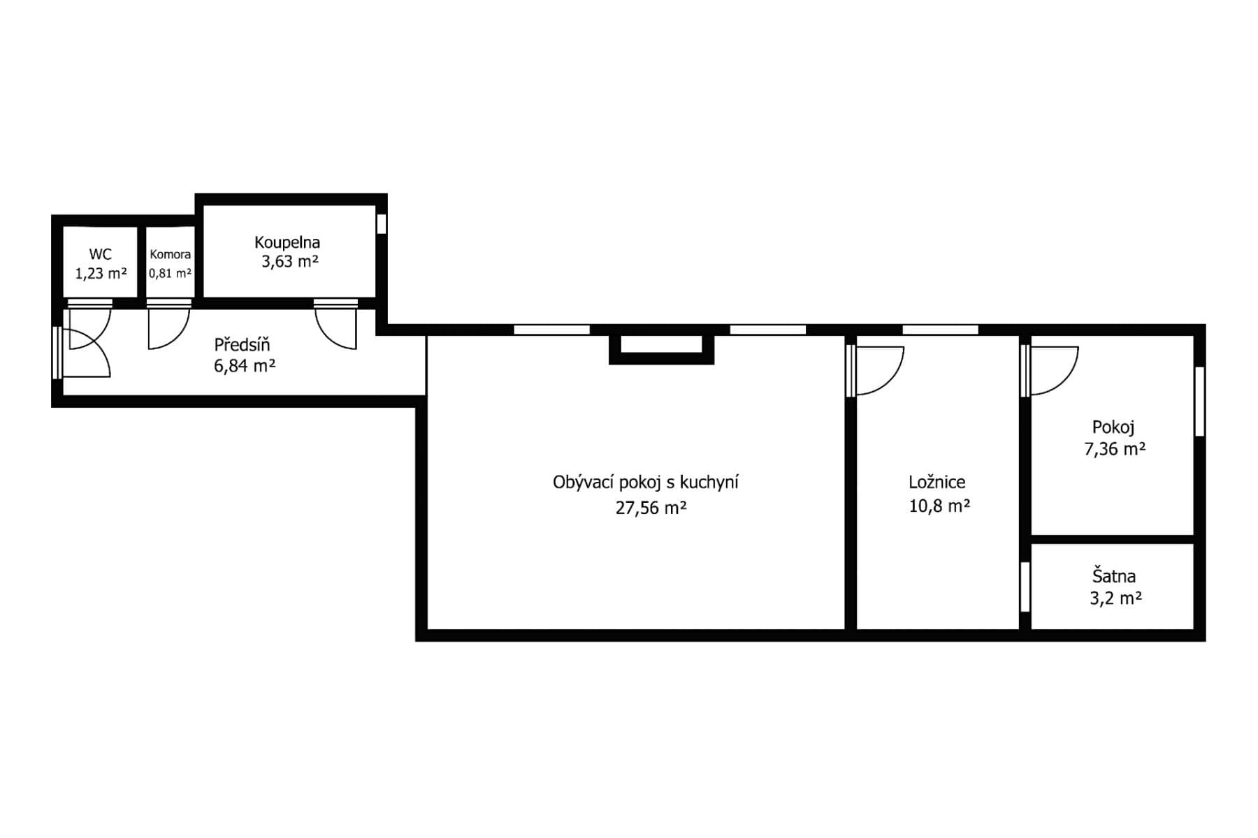 2 bedroom with open-plan kitchen flat for sale, 61 m², Paní Zdislavy, Česká Lípa, Liberecký Region 2 bedroom with open-plan kitchen flat for sale, 61 m², Paní Zdislavy, Česká Lípa, Liberecký Region
