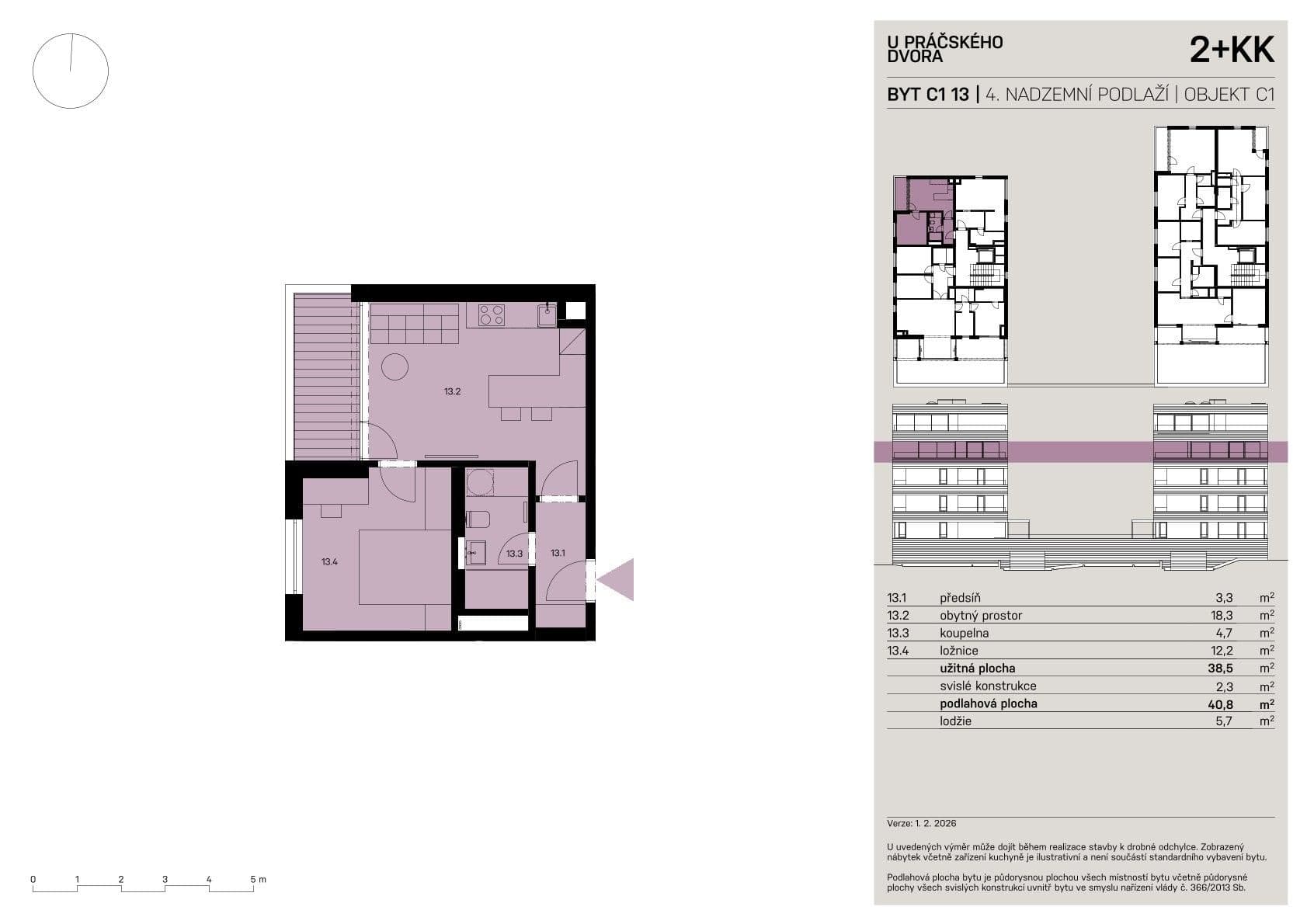1 bedroom with open-plan kitchen flat to rent, 38 m², Práčská, Prague, Prague 1 bedroom with open-plan kitchen flat to rent, 38 m², Práčská, Prague, Prague