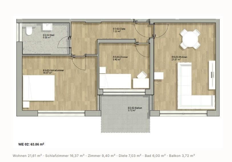 3 bedroom flat for sale, 64 m², Freising, Bavaria 3 bedroom flat for sale, 64 m², Freising, Bavaria