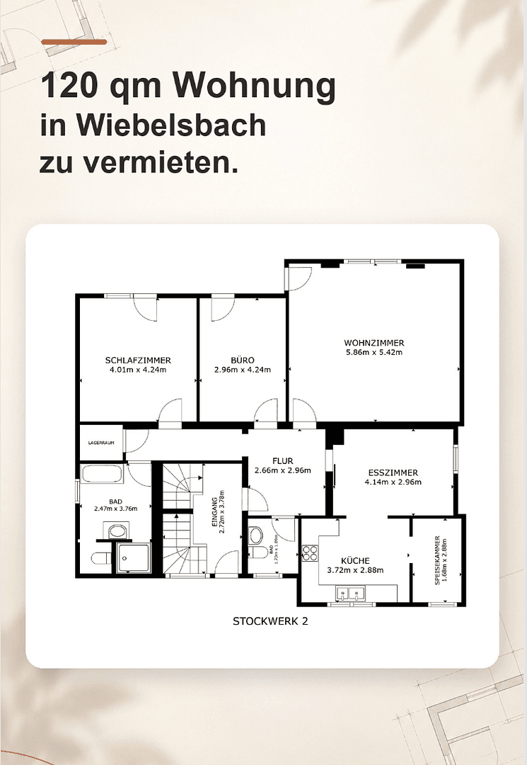 4 bedroom flat to rent, 120 m², Rohrwiesenweg 8A, Groß-Umstadt, Hesse 4 bedroom flat to rent, 120 m², Rohrwiesenweg 8A, Groß-Umstadt, Hesse
