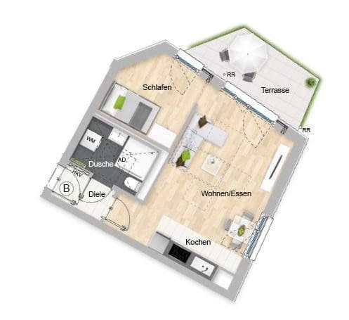 2 bedroom flat to rent, 47 m², Aubing Colmdorfstraße, Aubing München, Bavaria 2 bedroom flat to rent, 47 m², Aubing Colmdorfstraße, Aubing München, Bavaria