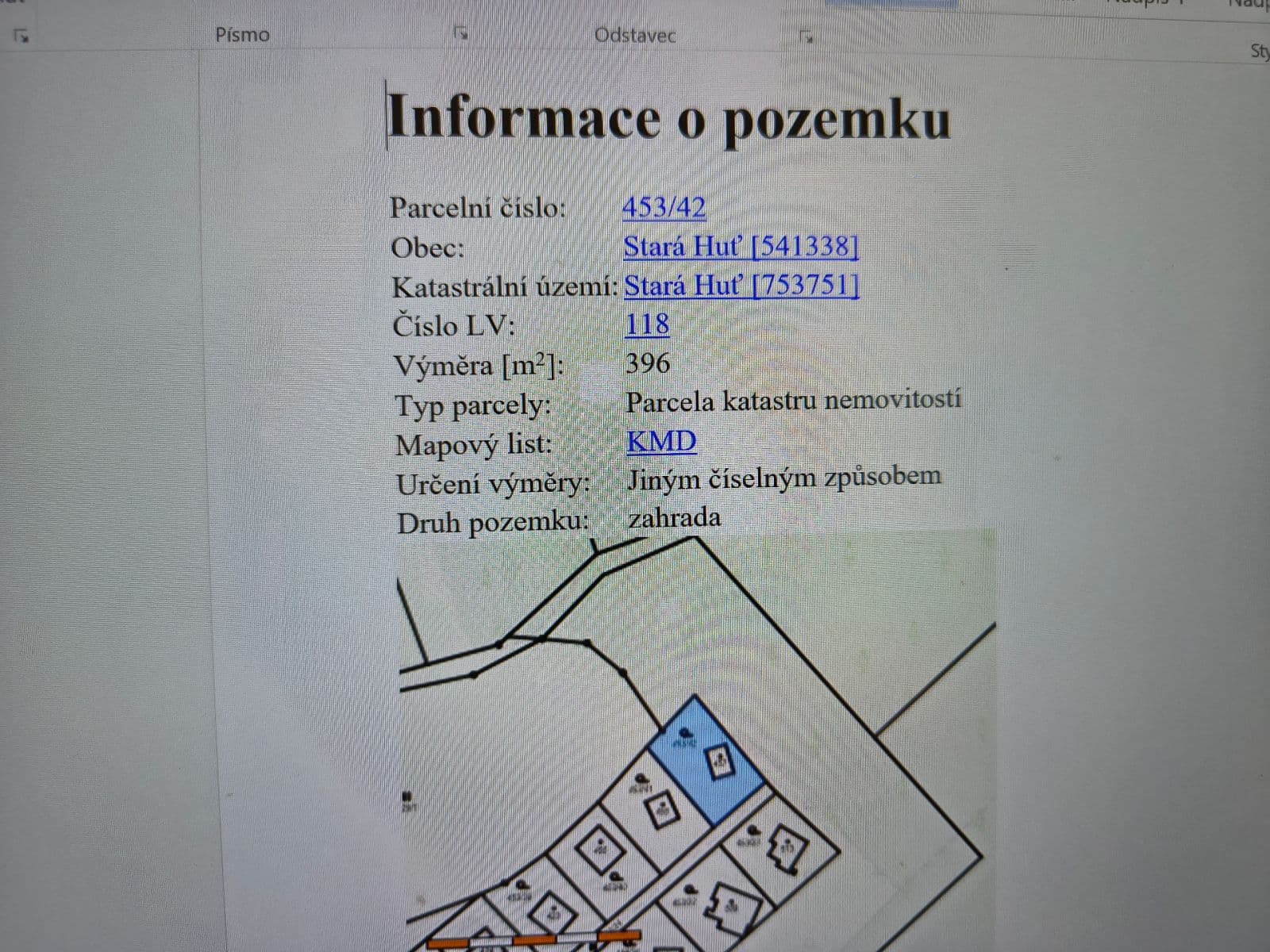 recreational property for sale, 397 m², Stará Huť, Středočeský Region recreational property for sale, 397 m², Stará Huť, Středočeský Region