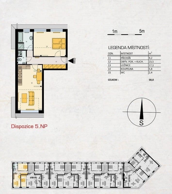1 bedroom with open-plan kitchen flat for sale, 58 m², Černokostelecká, Prague, Prague 1 bedroom with open-plan kitchen flat for sale, 58 m², Černokostelecká, Prague, Prague