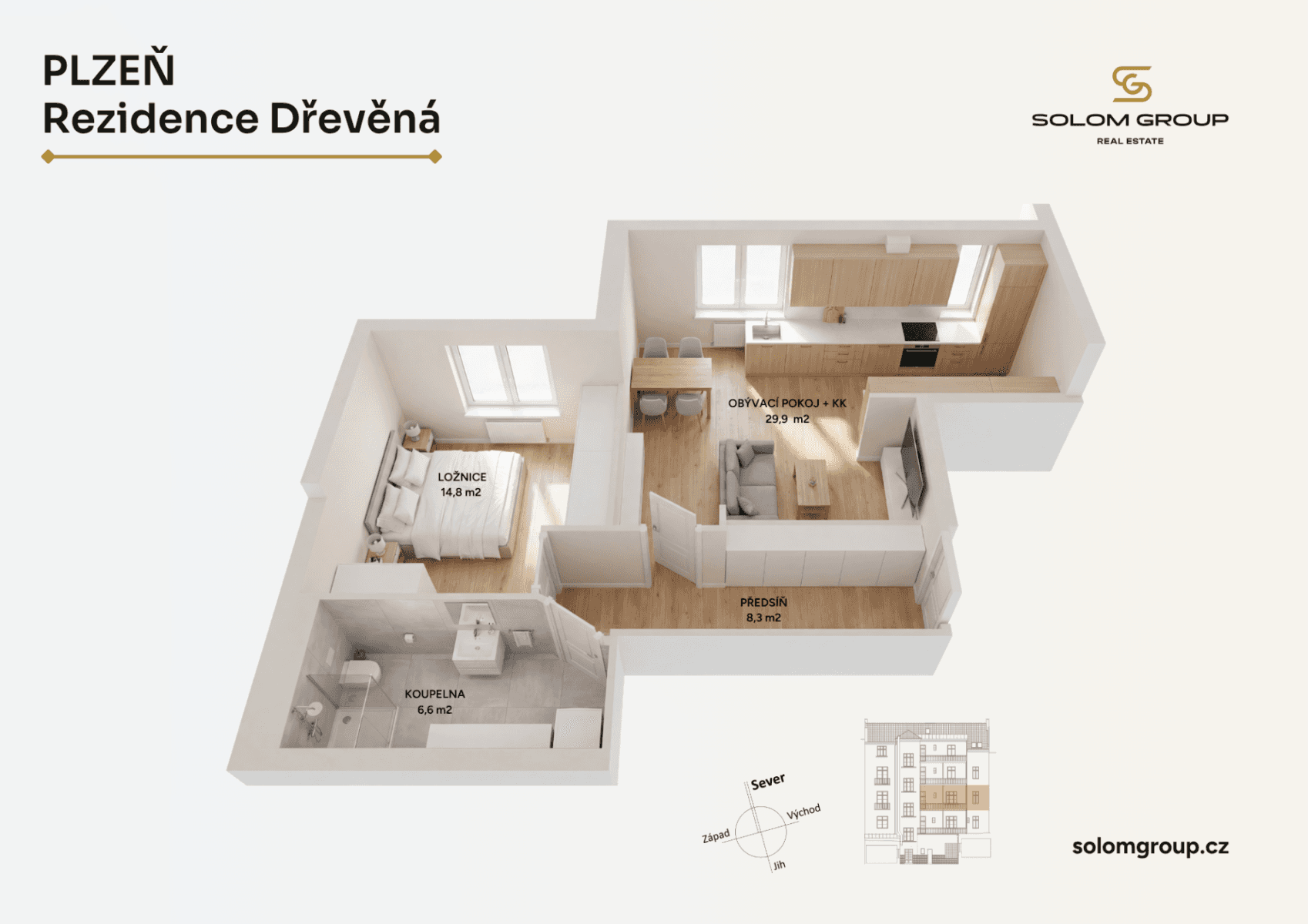 1 bedroom with open-plan kitchen flat for sale, 61 m², Dřevěná, Plzeň, Plzeňský Region 1 bedroom with open-plan kitchen flat for sale, 61 m², Dřevěná, Plzeň, Plzeňský Region