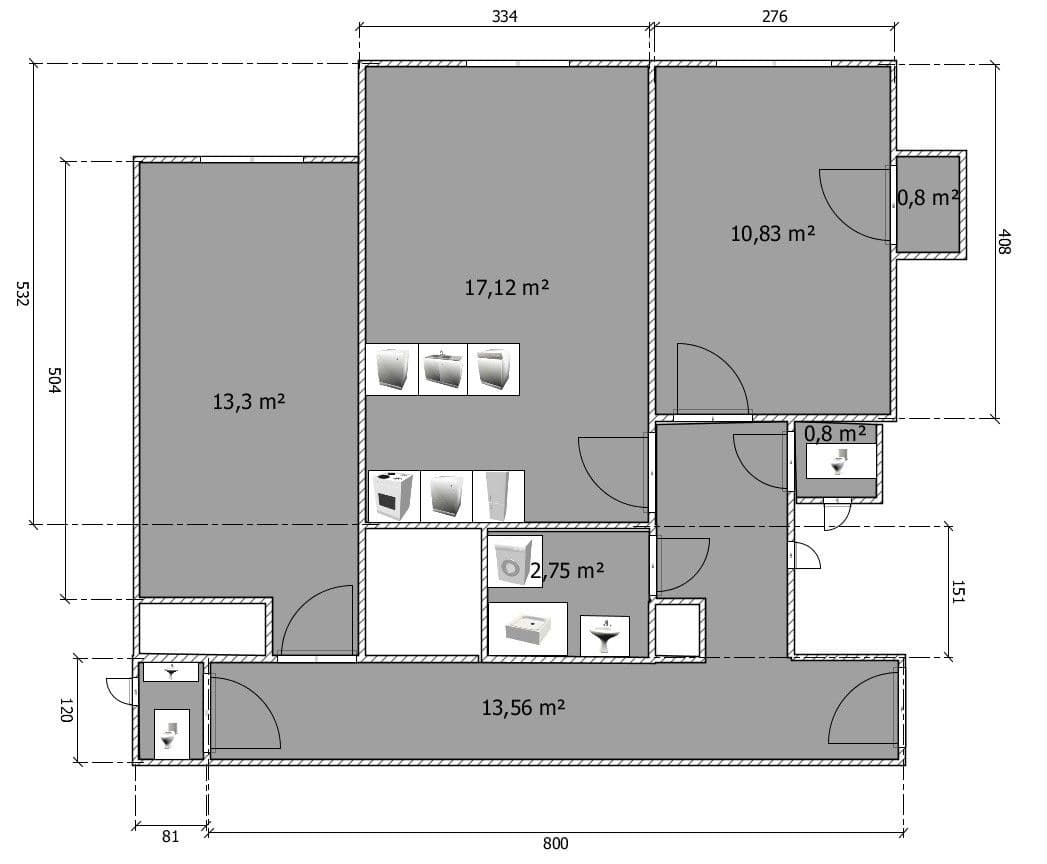 2 bedroom with open-plan kitchen flat to rent, 66 m², Malešická, Prague, Prague 2 bedroom with open-plan kitchen flat to rent, 66 m², Malešická, Prague, Prague