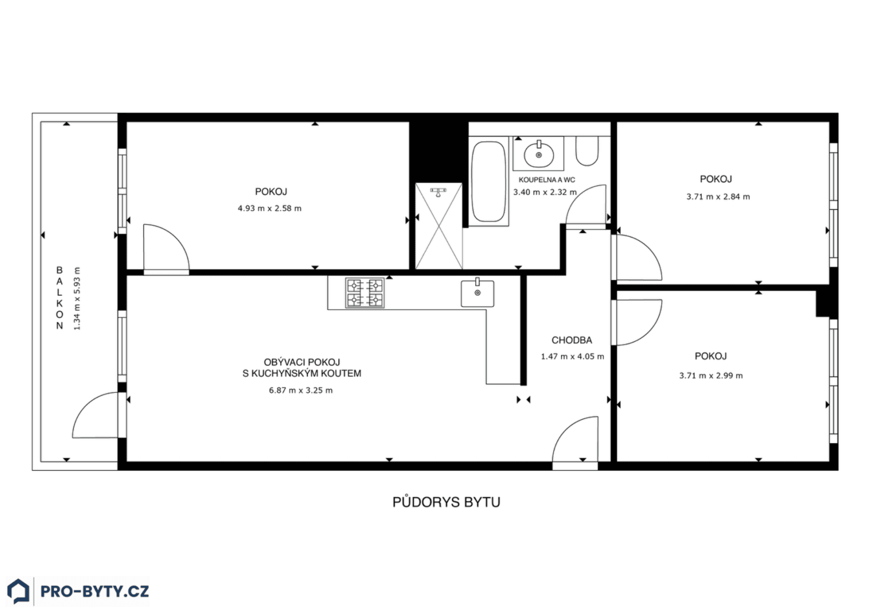 3 bedroom with open-plan kitchen flat for sale, 73 m², Lovosická, Prague, Prague 3 bedroom with open-plan kitchen flat for sale, 73 m², Lovosická, Prague, Prague