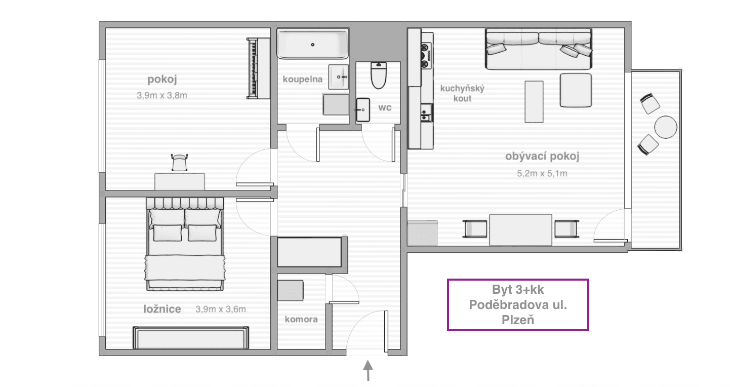 2 bedroom with open-plan kitchen flat to rent, 80 m², Poděbradova, Plzeň, Plzeňský Region 2 bedroom with open-plan kitchen flat to rent, 80 m², Poděbradova, Plzeň, Plzeňský Region
