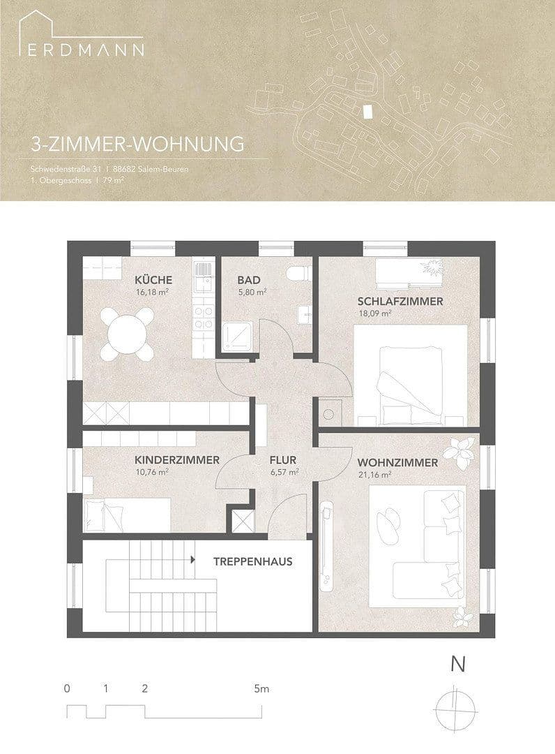 3 bedroom flat to rent, 79 m², Schwedenstraße 31, Salem, Baden-Württemberg 3 bedroom flat to rent, 79 m², Schwedenstraße 31, Salem, Baden-Württemberg
