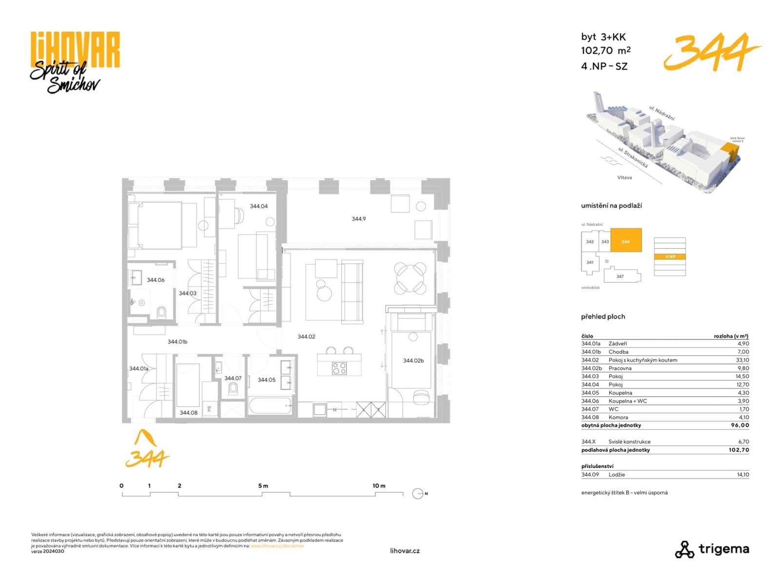 2 bedroom with open-plan kitchen flat to rent, 103 m², U Lihovaru, Prague, Prague 2 bedroom with open-plan kitchen flat to rent, 103 m², U Lihovaru, Prague, Prague