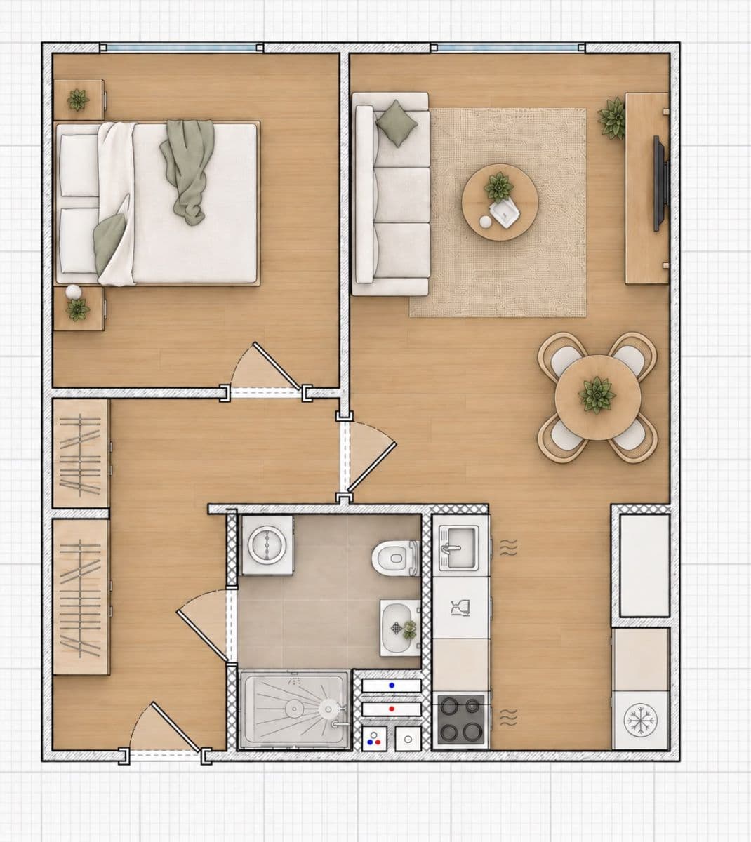 1 bedroom with open-plan kitchen flat for sale, 43 m², Zimova, Prague, Prague 1 bedroom with open-plan kitchen flat for sale, 43 m², Zimova, Prague, Prague