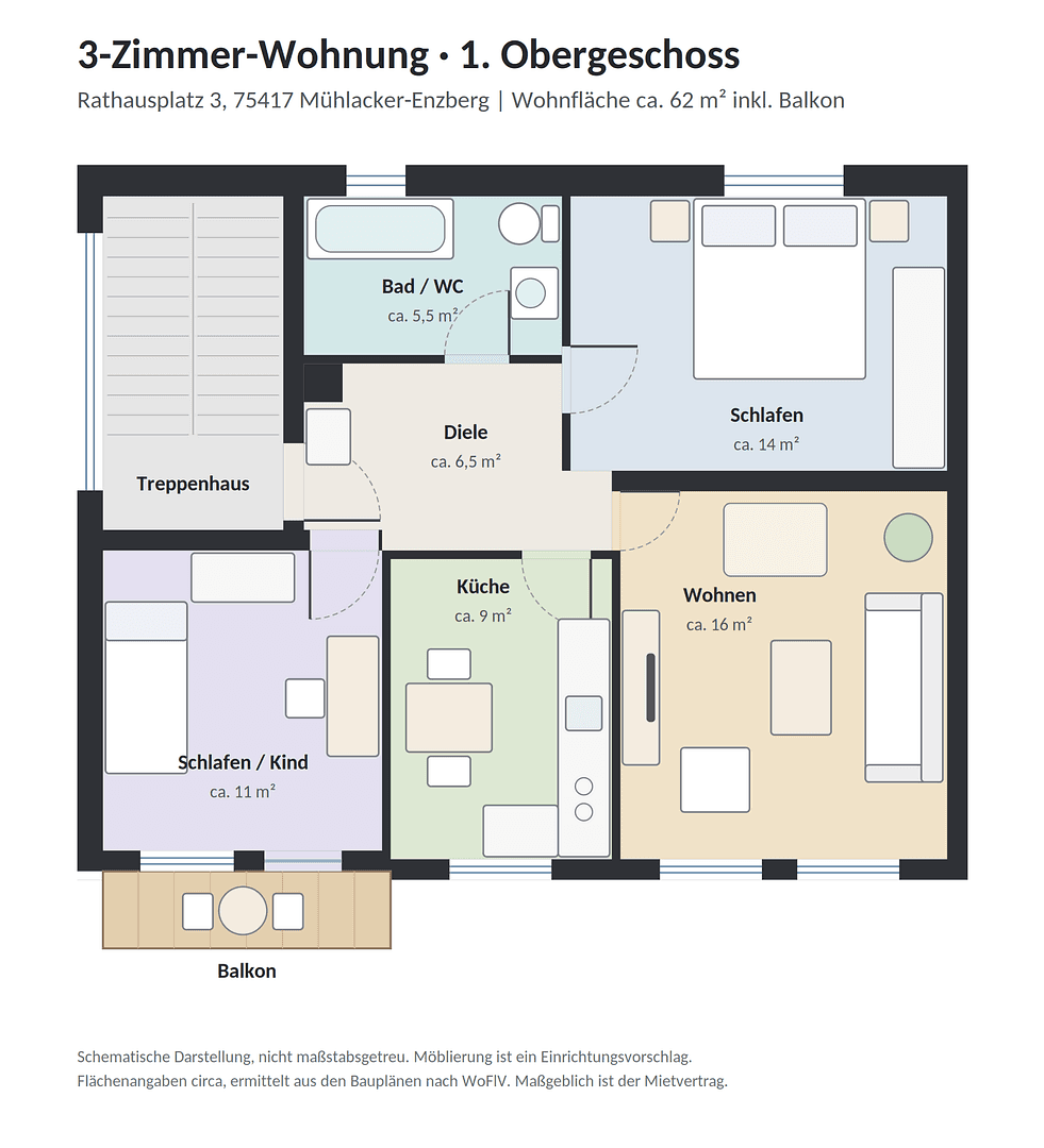 3 bedroom flat to rent, 62 m², Rathausplatz 3, Mühlacker, Baden-Württemberg 3 bedroom flat to rent, 62 m², Rathausplatz 3, Mühlacker, Baden-Württemberg