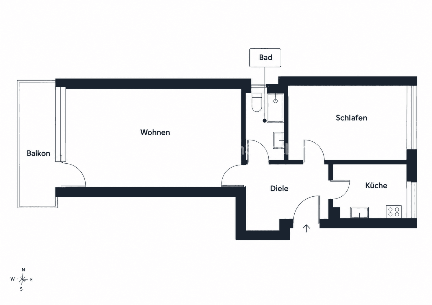 2 bedroom flat to rent, 59 m², Berliner Allee 56, Augsburg, Bavaria 2 bedroom flat to rent, 59 m², Berliner Allee 56, Augsburg, Bavaria