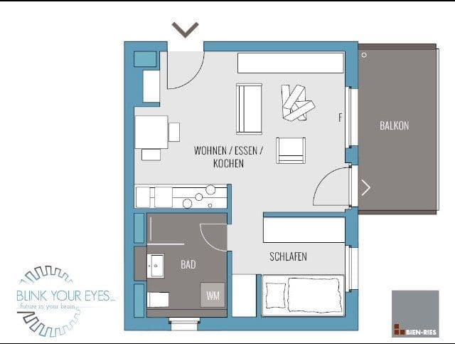 Studio flat to rent, 35 m², Frankfurt, Hesse Studio flat to rent, 35 m², Frankfurt, Hesse