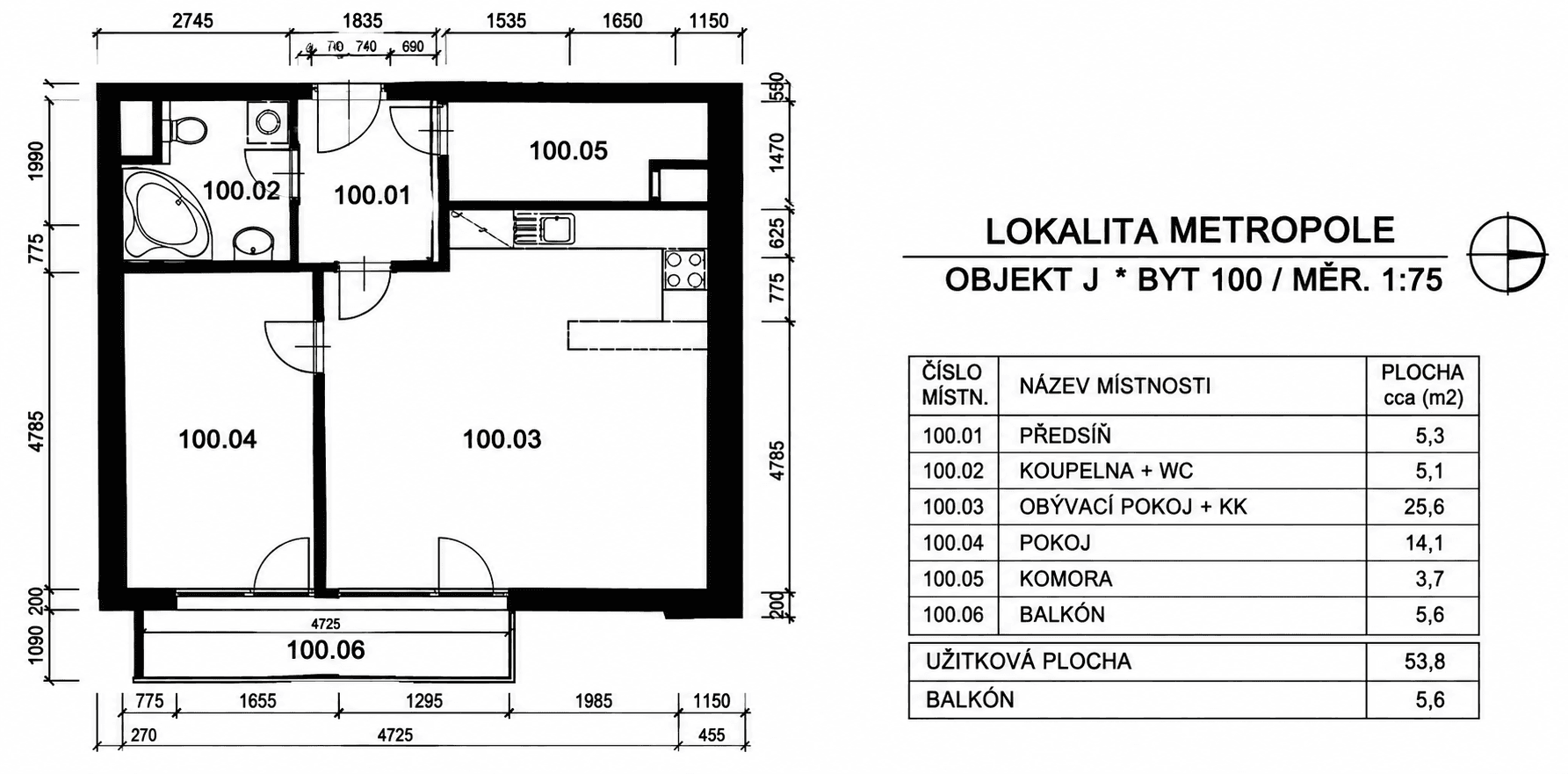 1 bedroom with open-plan kitchen flat for sale, 53 m², Tulešická, Prague, Prague 1 bedroom with open-plan kitchen flat for sale, 53 m², Tulešická, Prague, Prague