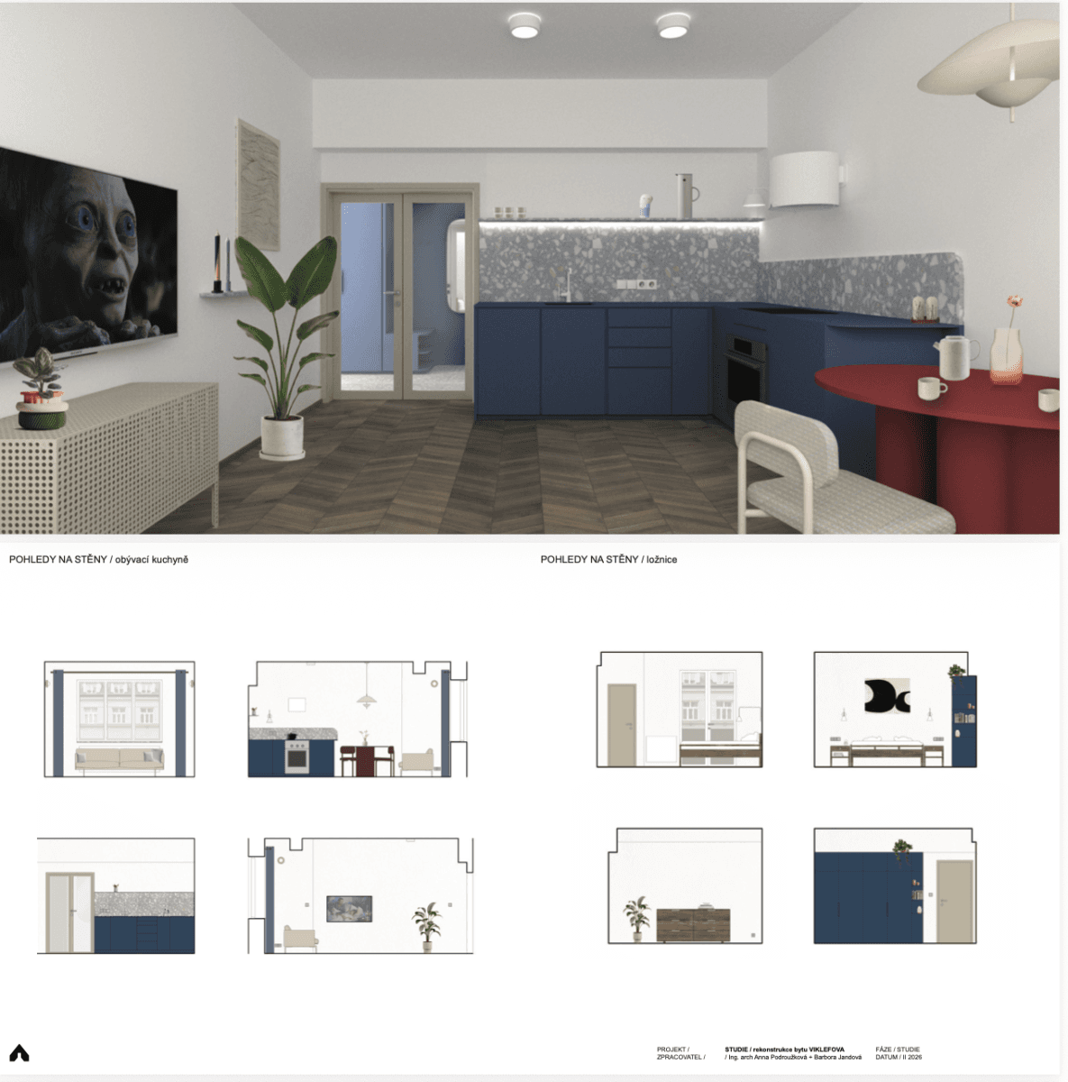 1 bedroom with open-plan kitchen flat to rent, 46 m², Viklefova, Prague, Prague 1 bedroom with open-plan kitchen flat to rent, 46 m², Viklefova, Prague, Prague