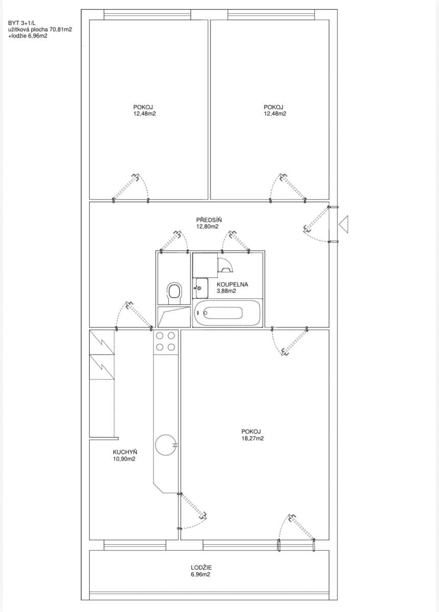 3 bedroom flat for sale, 71 m², Blattného, Prague, Prague 3 bedroom flat for sale, 71 m², Blattného, Prague, Prague