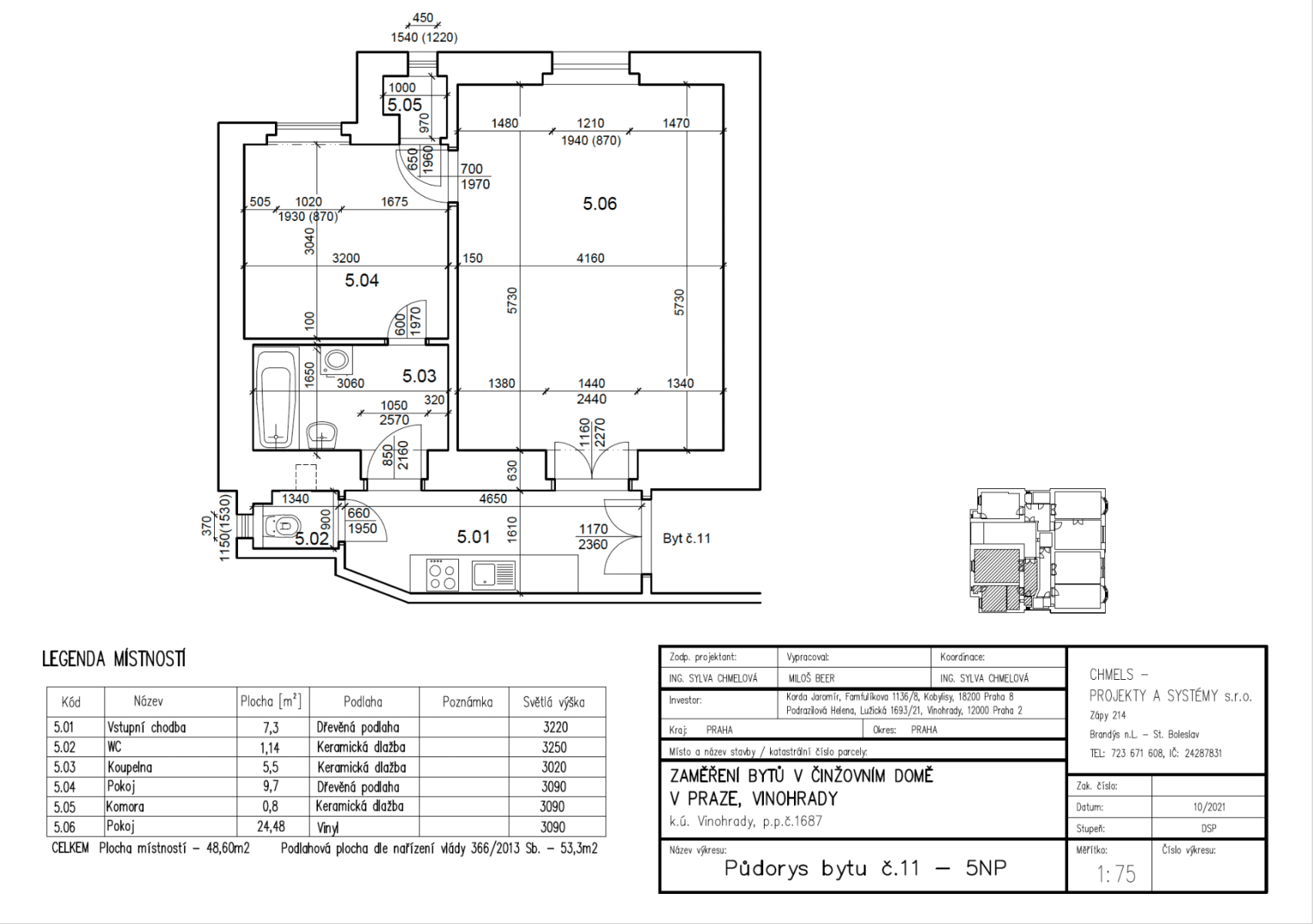 1 bedroom with open-plan kitchen flat to rent, 53 m², Lužická, Prague, Prague 1 bedroom with open-plan kitchen flat to rent, 53 m², Lužická, Prague, Prague