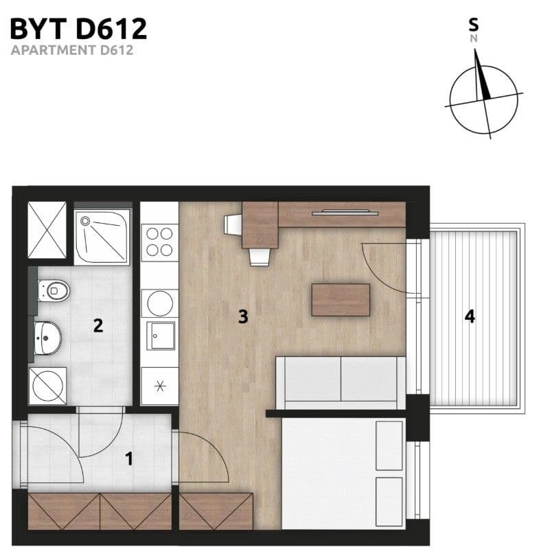 Studio flat to rent, 31 m², Arnošta Staňka, Prague, Prague Studio flat to rent, 31 m², Arnošta Staňka, Prague, Prague