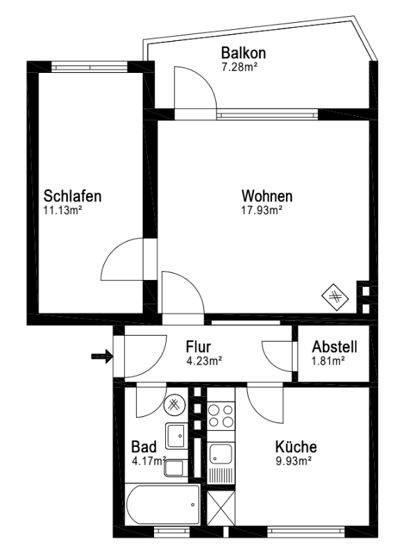 2 bedroom flat to rent, 53 m², Bremen, Bremen 2 bedroom flat to rent, 53 m², Bremen, Bremen