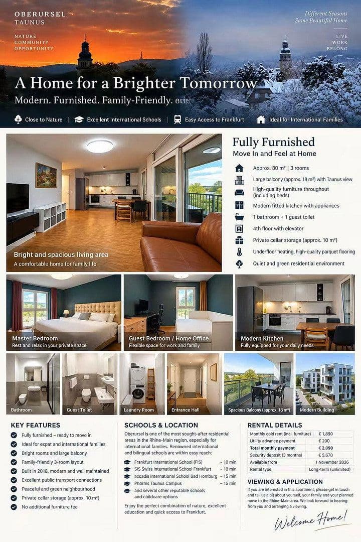 3 bedroom flat to rent, 80 m², Im Setzling 39, Oberursel (Taunus), Hesse 3 bedroom flat to rent, 80 m², Im Setzling 39, Oberursel (Taunus), Hesse
