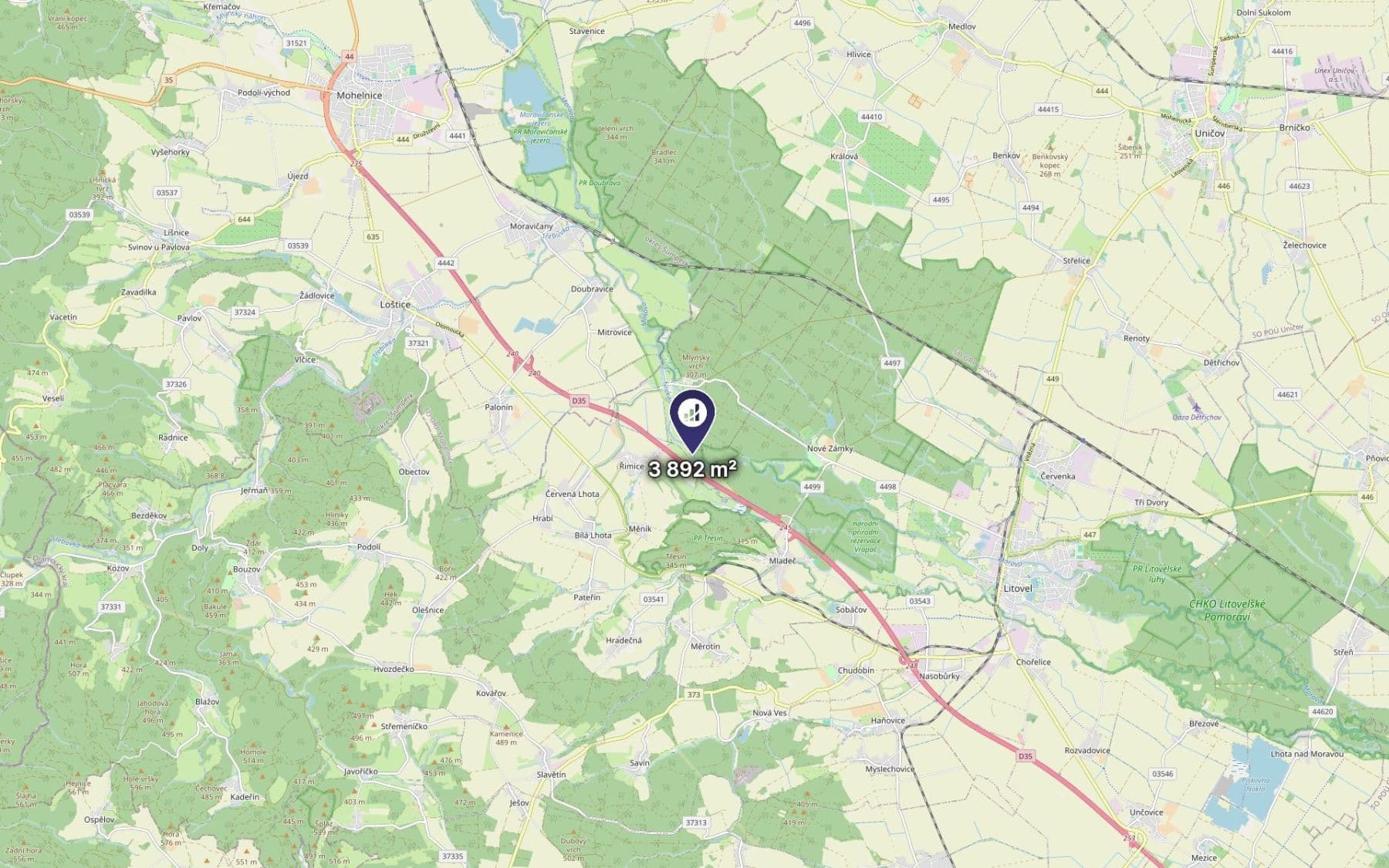plot for sale, 3,892 m², Bílá Lhota, Olomoucký Region plot for sale, 3,892 m², Bílá Lhota, Olomoucký Region