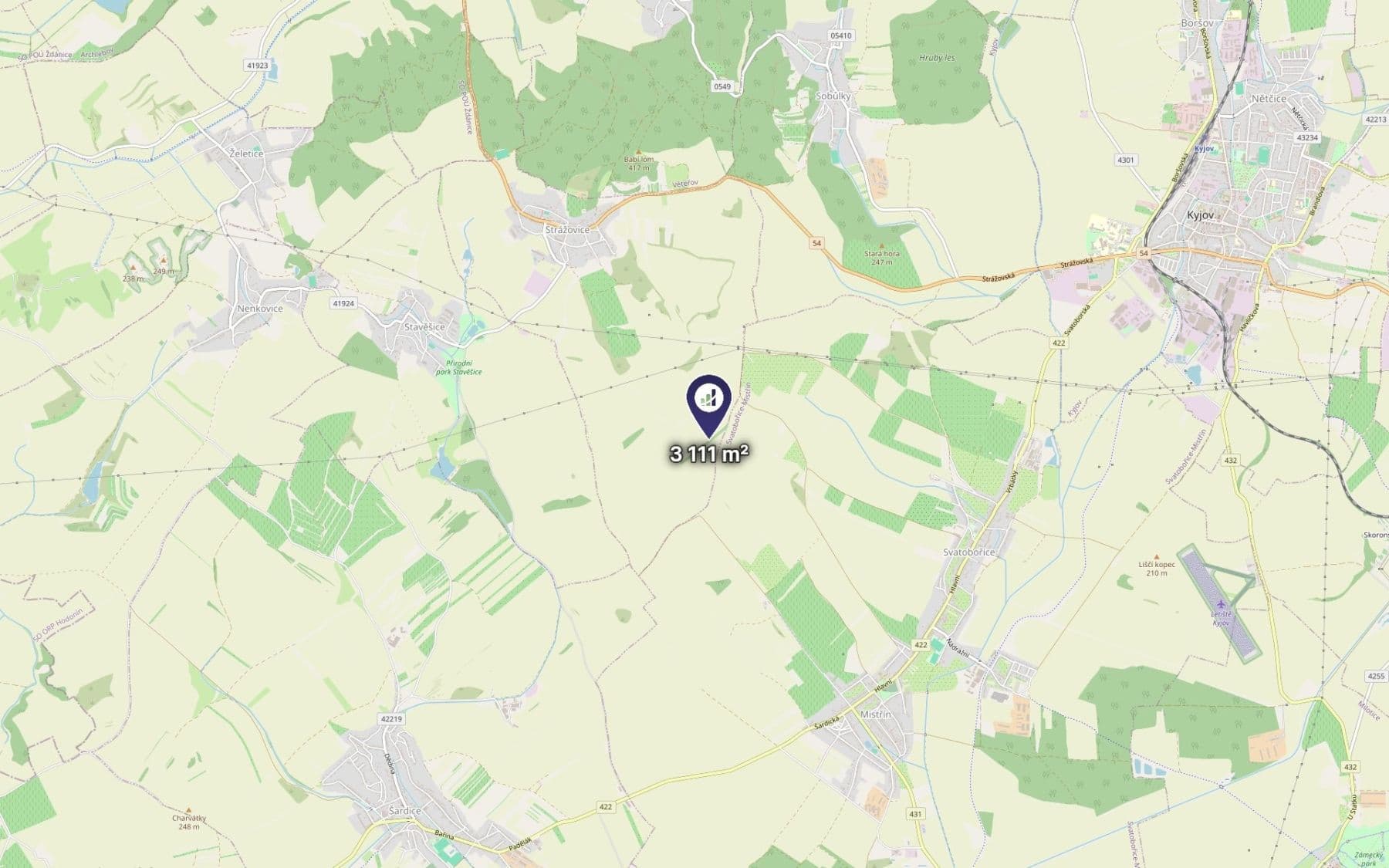 plot for sale, 1,037 m², Strážovice, Jihomoravský Region plot for sale, 1,037 m², Strážovice, Jihomoravský Region