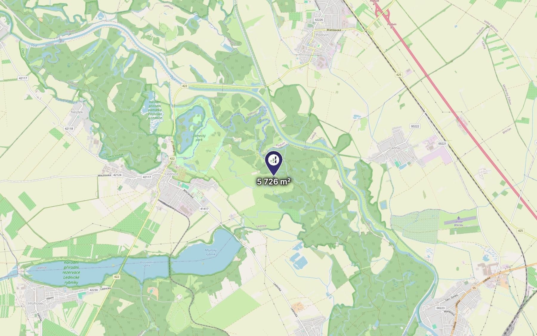 plot for sale, 5,726 m², Lednice, Jihomoravský Region plot for sale, 5,726 m², Lednice, Jihomoravský Region