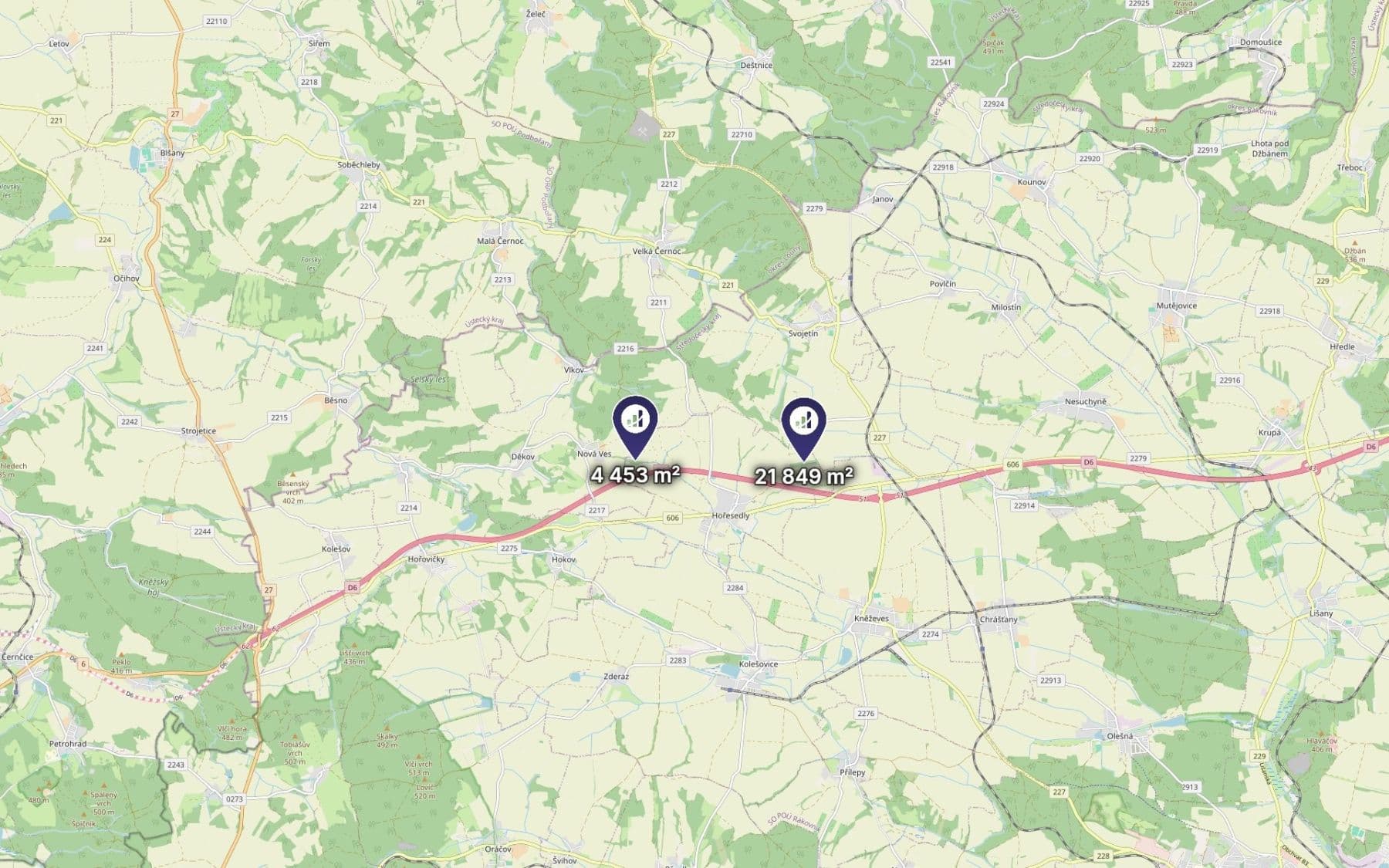 plot for sale, 26,302 m², Hořesedly, Středočeský Region plot for sale, 26,302 m², Hořesedly, Středočeský Region
