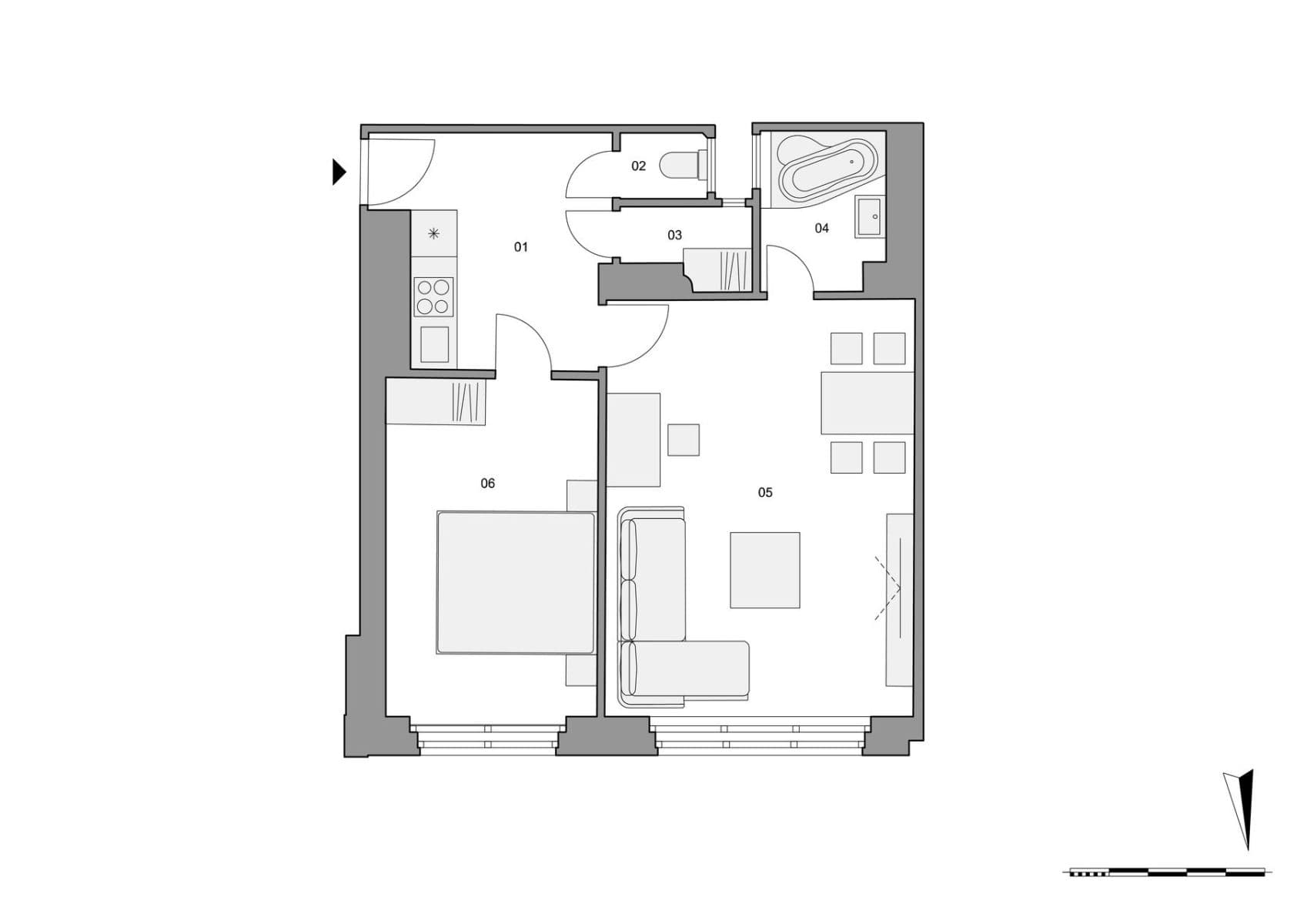 1 bedroom with open-plan kitchen flat for sale, 50 m², Vosmíkových, Prague, Prague 1 bedroom with open-plan kitchen flat for sale, 50 m², Vosmíkových, Prague, Prague