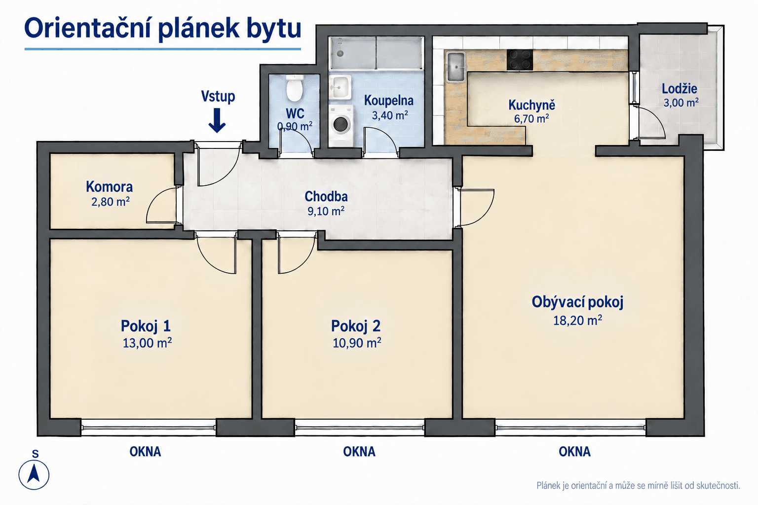 3 bedroom flat to rent, 63 m², Hluboká, Brno, Jihomoravský Region 3 bedroom flat to rent, 63 m², Hluboká, Brno, Jihomoravský Region