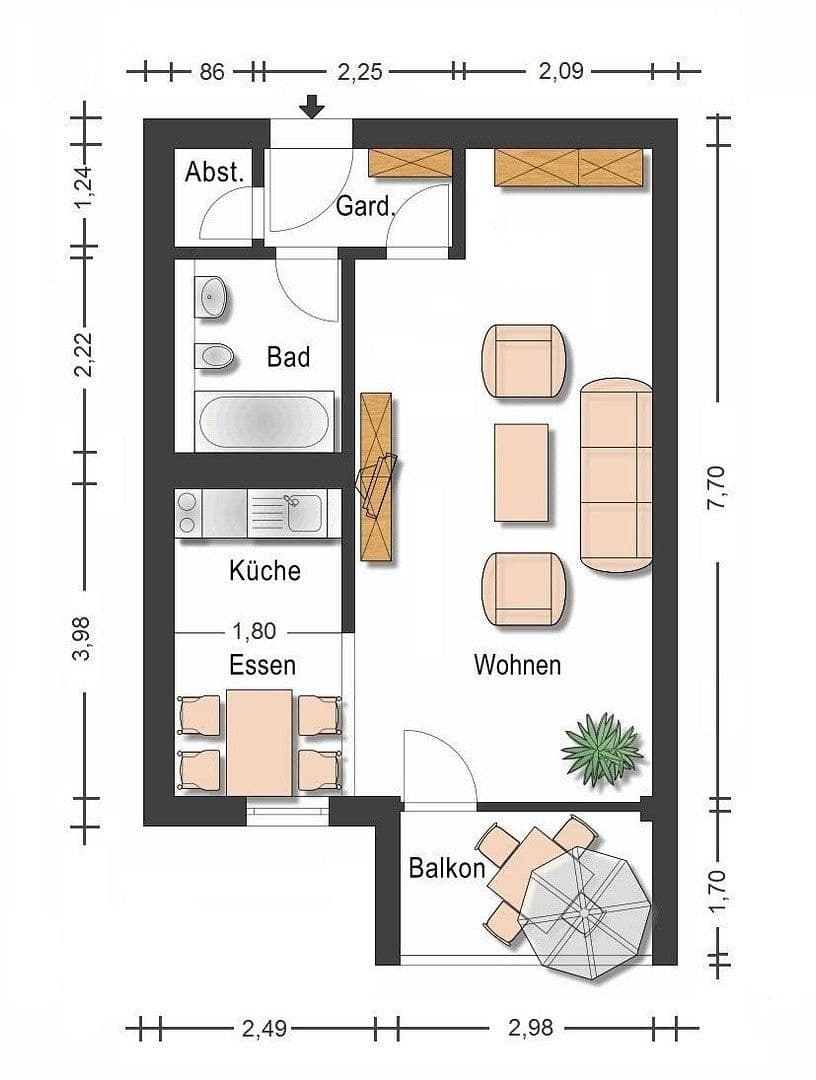 Studio flat for sale, 43 m², Ulm, Baden-Württemberg Studio flat for sale, 43 m², Ulm, Baden-Württemberg