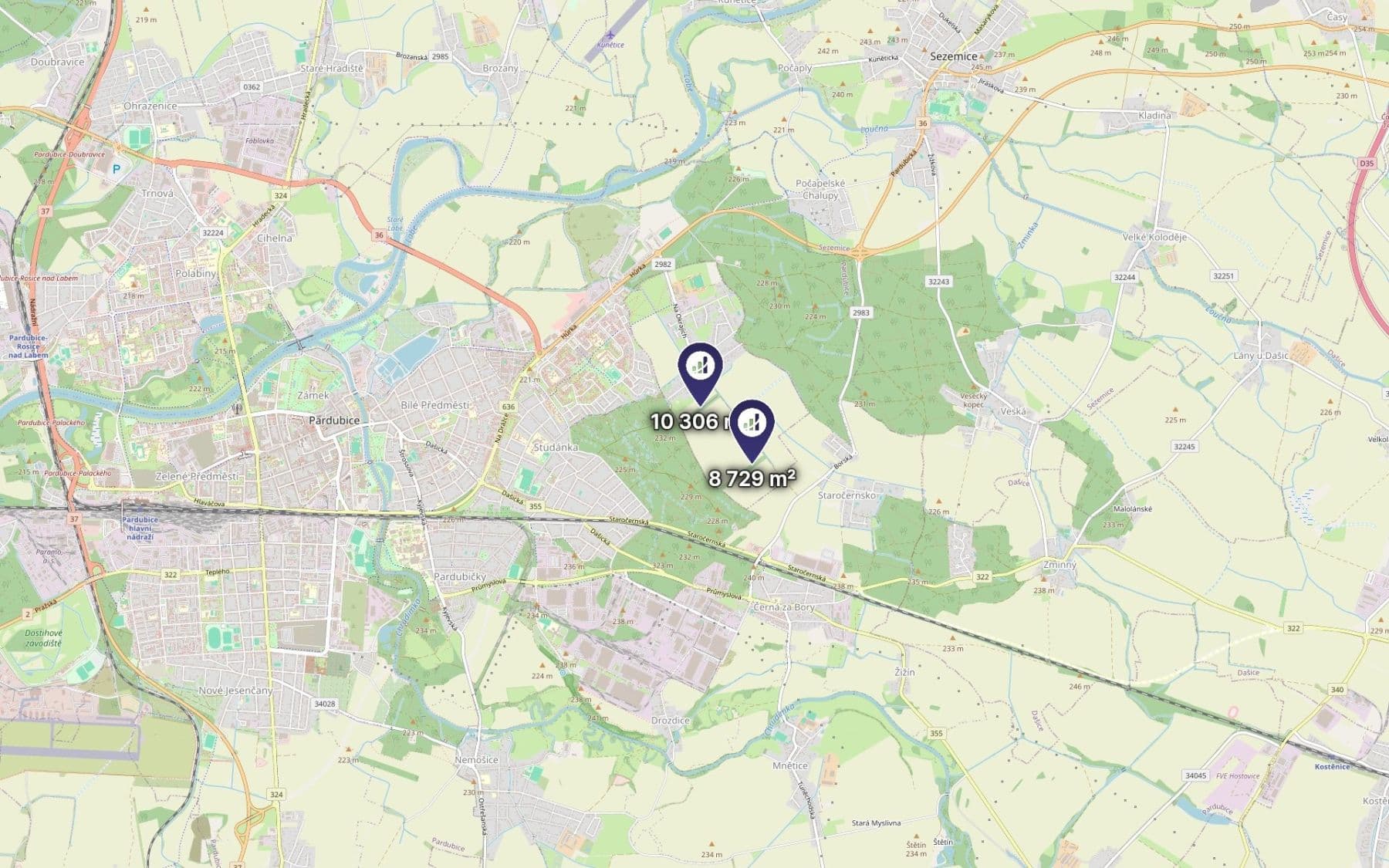 plot for sale, 9,518 m², Spojil, Pardubický Region plot for sale, 9,518 m², Spojil, Pardubický Region