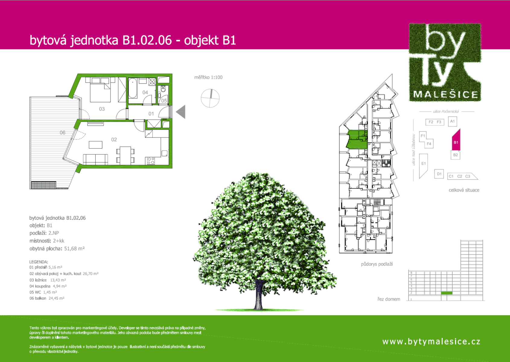 1 bedroom with open-plan kitchen flat for sale, 52 m², Počernická, Prague, Prague 1 bedroom with open-plan kitchen flat for sale, 52 m², Počernická, Prague, Prague