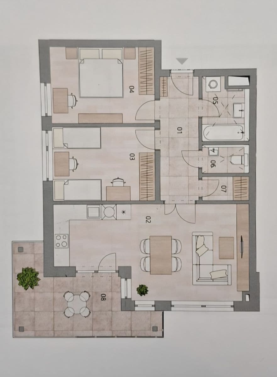 2 bedroom with open-plan kitchen flat to rent, 77 m², Za Pískovnou, Prague, Prague 2 bedroom with open-plan kitchen flat to rent, 77 m², Za Pískovnou, Prague, Prague